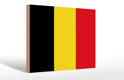 Produktbild von Holzschild Flagge Belgien 30x20cm Flag of Belgium