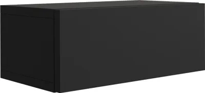 Immagine prodotto di Comodino sospeso con cassetto, frontale liscio, colore nero, dimensioni 40 x 21,6 x 16 cm