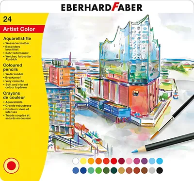 Zdjęcie produktu dla EBERHARD FABER 516025 Ołówek akwarelowy EBERHARD FABER Artist Color, 24 sztuki w metalowym etui