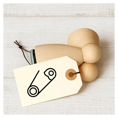 Produktbild von Motivstempel Sicherheitsnadel – Stempel für Karten, Papier, Stoffe, Scrapbooking und DIY – Maxi Ministempel