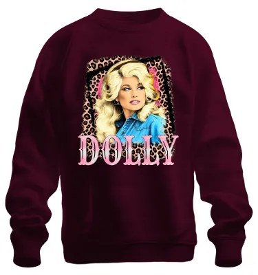 Produktbild von Dolly Parton Country Musik Legende Western Sängerin Cowgirl Sweatshirt Pullover, Burgundy, L