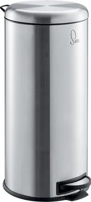 Image de Poubelle 30 litres à pédale ronde avec seau intérieur en inox