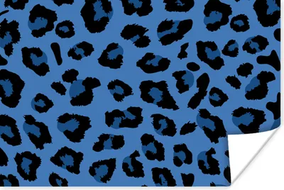 Produktbild von MuchoWow® Poster Tiermuster - Blau - Panther 120x80 cm - Bilder