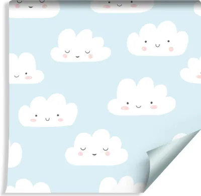 Produktbild von 10m VLIES TAPETE Rolle Kinderzimmer Frühliche Wolken XXL
