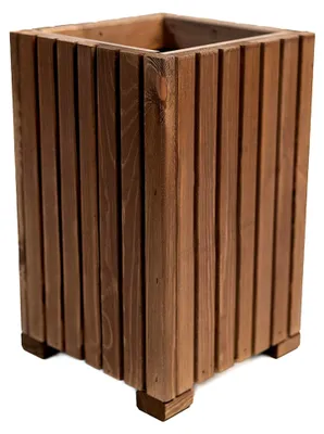 Produktbild von Blumenkasten aus Holz | Pflanzkasten | Blumentopf 40 x 25 x 25cm | Kräutertopf für zu Hause Garten Balkon Terrasse | Topf mit Kunststoffeinsatz | Imprägniert | Dunkelbraun