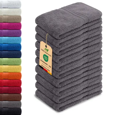 Produktbild von 10er-Set ARIZONA Handtuch-Serie von AR Line – 100% Baumwolle, 500 g/m², 10er-Set Gästetücher 30x50 cm, Anthrazit-Grau