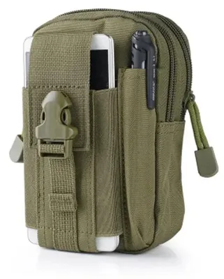 Produktbild von Taktische Beintasche - Gürteltasche - Handyfach - Oxford-Gewebe - Polyester - Punktmuster - Kastenform - Armeegrün
