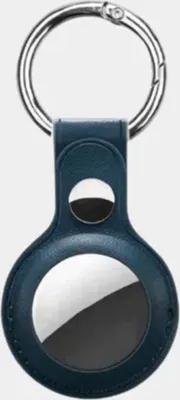 Produktbild von h24z Schlüsselanhänger Premium Leder Blau AirTag Halter