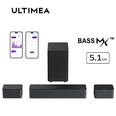 Produktbild von ULTIMEA Poseidon D50 - 5.1 Surround Soundbar, Virtueller Surround Sound System, Soundbar für TV Geräte mit Subwoofer und Hinteren Lautsprechern