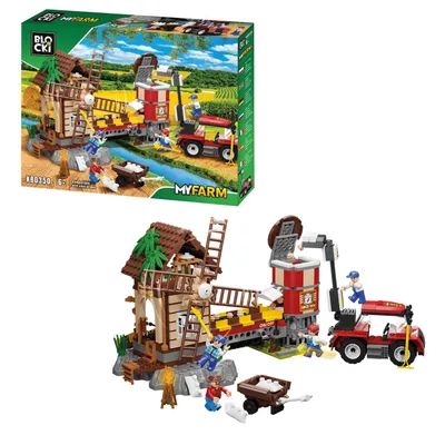 Produktbild von BLOCKI MyFarm Windmühle Bauernhof Bausatz Traktor Spielzeug 525 Teile