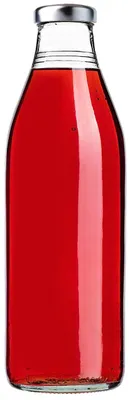 Immagine prodotto di Bottiglie per succhi di frutta KADAX da 1 litro, 1 pezzo, argento, bottiglie in vetro con tappo a vite da 43 mm, bottiglie vuote per conserve, bottiglie per conserve da riempire con succo e sciroppo