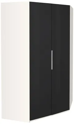 Produktbild von Eckschrank Level Eckkleiderschrank 120x120x236cm weiß Glasgrau