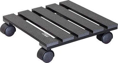 Produktbild von Famanu Pflanzenroller 29 x 29 x 8 cm - Anthrazit, für drinnen und draußen, Tragkraft 60 kg