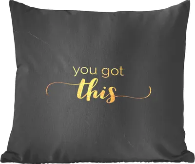 Produktbild von MuchoWow® Zierkissen Sofakissen Wohnzimmer Dekokissen 50x50 cm Zitate - Motivation - Gold - Marmor - Komfort - Sofakissen
