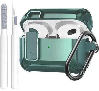 Zdjęcie produktu dla Etui airpods 3 generacji ochronne z zestawem do czyszczenia karabińczyk