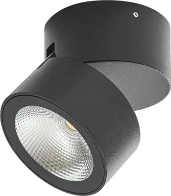Produktbild von Lindby LED-Deckenstrahler Nolivar, schwarz, Ø 9 cm, IP54