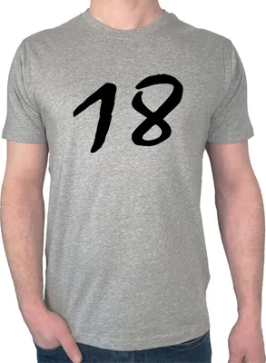 Produktbild von Huuraa Herren T-Shirt 18 Geburtstag M Sport Grey Bio Baumwolle Fairtrade Herrenshirt Geschenkidee