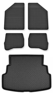 Zdjęcie produktu dla Dywaniki gumowe + mata bagażnika do Toyota Corolla E11 1997-2001 (hatchback, 5-drzwiowy) – czarne, dobierane – Wielganizator Semi-Universal