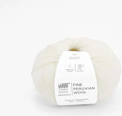 Zdjęcie produktu dla Włóczka Gabo Wool Fine Peruvian Wool 8873 / naturalna biel
