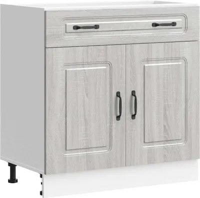 Image de vidaXL Armoire basse de cuisine Kalmar Gris Sonoma Matériau dérivé du bois