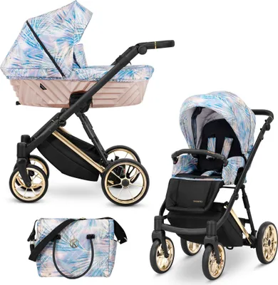 Immagine prodotto di Carrozzina Kunert Ivento Premium 2in1 in rosa/colore con telaio e accessori dorati
