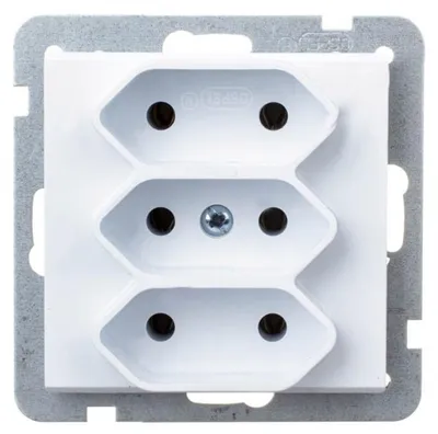 Immagine prodotto di presa a 3 vie EURO bianco Ospel Sonata GP-3R/m/00
