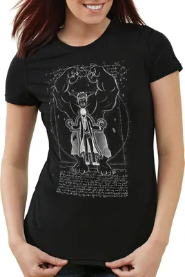 Produktbild von style3 Vitruvianischer Hulk Damen T-Shirt comic kino da vinci, Farbe:Schwarz, Größe:XS
