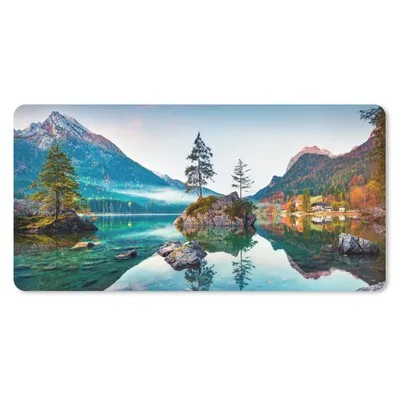 Produktbild von MuchoWow® Mauspad Mousepad Berge - See - Bäume - Natur - Wasser 60x30 cm - Mousepads - Maus Mat - Pad - Mausunterlage - Nachhaltig