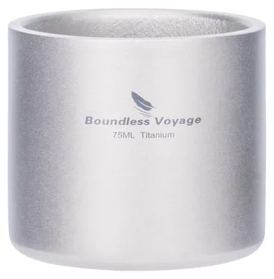 Image de Gobelet isotherme en titane de 75 ml, idéal pour une utilisation en extérieur