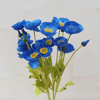 Produktbild von Kunstpflanze 8 Stück künstliche Blumensträuße, Mohnblumen, 59 cm, realistische Seidenblumen, künstliche PolyurethanWildblumen, für Zuhause, Hochzeit, Party, D