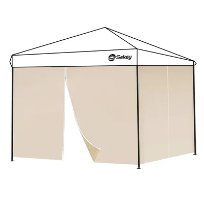 Produktbild von Sekey 2 Seitenteile für 3x3 /3x6m/3x9m pavillon mit Reißverschluss, Taupe