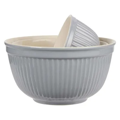 Produktbild von 3er Set Schalen, Schüsseln MYNTE French Grey grau D. 25,5cm Steingut Ib Laursen
