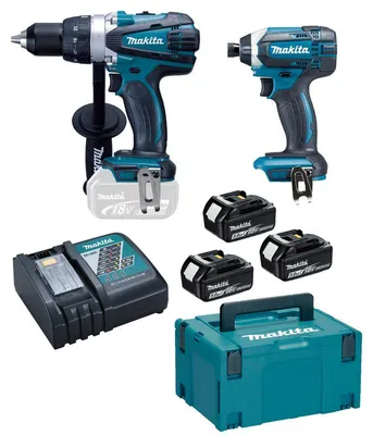 Image de Pack 2 outils MAKITA DLX2144TJ1 (DDF458+DTD152+BL1850×3+DC18RC+MAK3 )