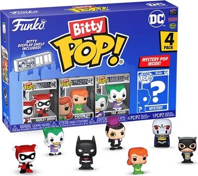 Produktbild von Display-Sortiment 4 Modelle Bitty Pop DC Comics