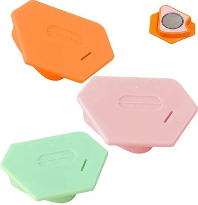 Obrázok produktu pre Ibenzoa® Sada magnetických vodítok na šitie (3 ks) – ABS vodítka na šitie, 6,7 x 4 cm, 40 g, zelená/ružová/oranžová, priľnú k kovovej podložke, vhodné na rovné aj zakrivené švy, pre začiatočníkov aj profesionálov