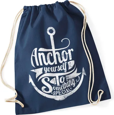 Produktbild von Turnbeutel Anker Hipster Beutel Tasche Anchor Jutebeutel Stringbag Beuteltasche