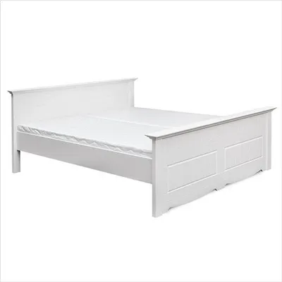 Produktbild von Bauern Bett Echtholz Betten 180x200c Holzbett Schlafzimmer Möbel  Weiß Landhaus