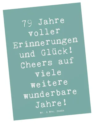 Produktbild von Mr. & Mrs. Panda Grußkarte Spruch 79. Geburtstag Erinnerungen - Meeresbrise - Geschenk, Ansichtskarten, Lebensfreude, Ansichtskarte, gute Laune, Jubiläum, Postkarten