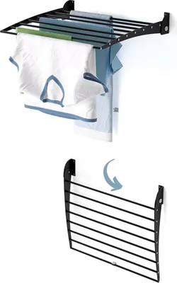 Obrázek produktu pro Sušák na prádlo na zeď, skládací a nerezavějící - Foxydry Fold Down 60 cm černý
