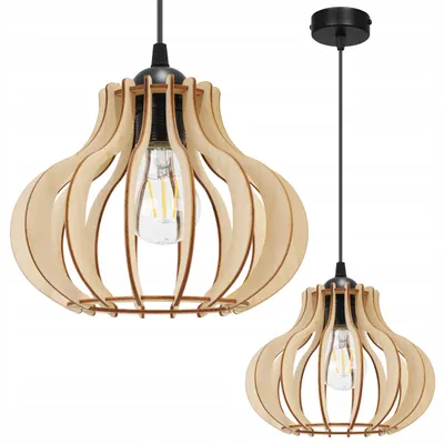 Produktbild von Hängelampe, Deckenleuchter, Holz, LED-Lampenschirm