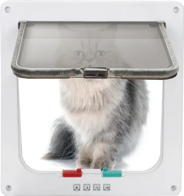 Image de Jopassy chatière chatière système de contrôle d'entrée chatière chien porte chat 4 voies ABS