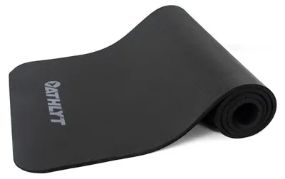Image de Tapis de fitness tapis de sport - 183 x 60 cm - Mousse NBR - Noir - Avec sangle de transport