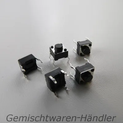 Produktbild von 10x Mikrotaster Mikroschalter AUS-(EIN) 6 x 6 x 5 mm 0,05A-12V Drucktaster mini Mikro Taster Microtaster Mikro Schalter Tactile Drucktaster THT