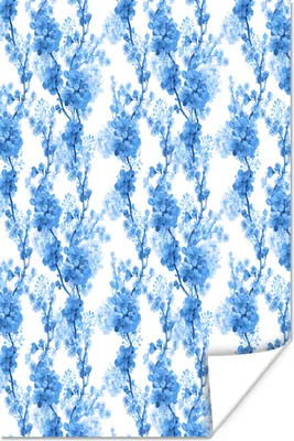 Produktbild von MuchoWow® Poster Blumen - Blau - Hortensie 60x90 cm - Wanddekoration
