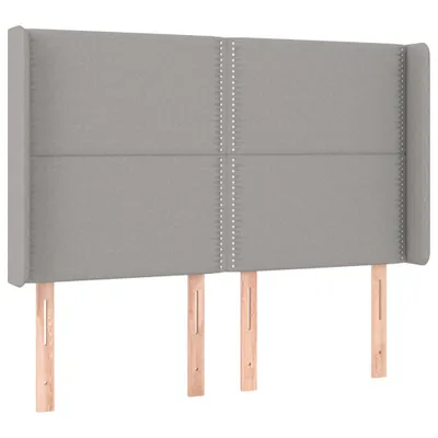 Image de vidaXL Tête de lit avec oreilles gris clair 147x16x118/128 cm Tissu