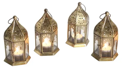 Produktbild von Orientalische Glas-Windlichter Nael Transparent 4er Set