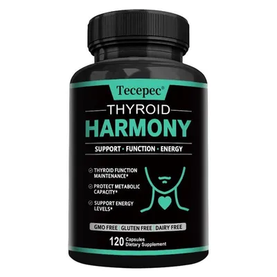 Produktbild von Thyroid Harmony (120 Kapseln) Nahrungsergänzungsmittel, Schilddrüse, Energie, Stoffwechsel, Schilddrüsenfunktion, Schilddrüsengesundheit, Nährstoffe