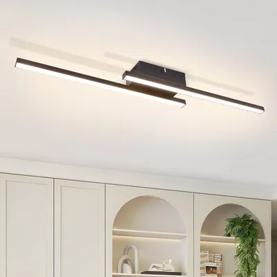 Immagine prodotto di ZMH Lampada da soffitto a LED nera, 12 W, lampada da soggiorno 3000 K, lampada da camera da letto, lampada da soffitto moderna per corridoio, cucina, bagno e balcone