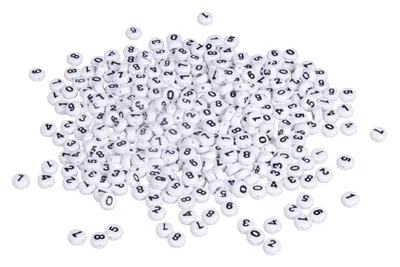 Immagine prodotto di Rayher Hobby Perline numerate bianche Ø6mm 40g Plastica
