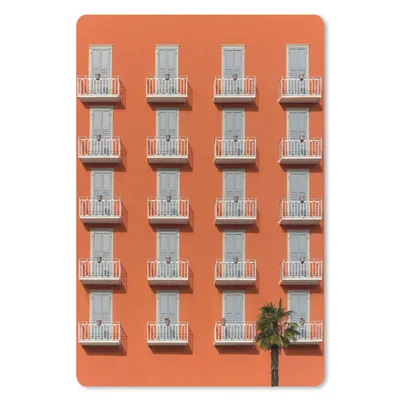 Produktbild von MuchoWow® Mauspad Mousepad Tür - Balkon - Architektur - Palme - Orange 18x27 cm - Mousepads - Maus Mat - Pad - Mausunterlage